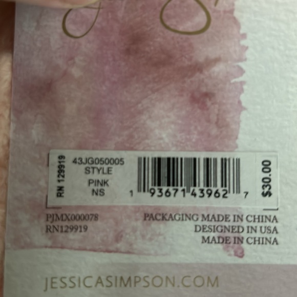 New Jessica Simpson Cozy Pink Stretch Knit Cuffed Beanie Hat Pearl Accent NWT - Picture 8 of 8